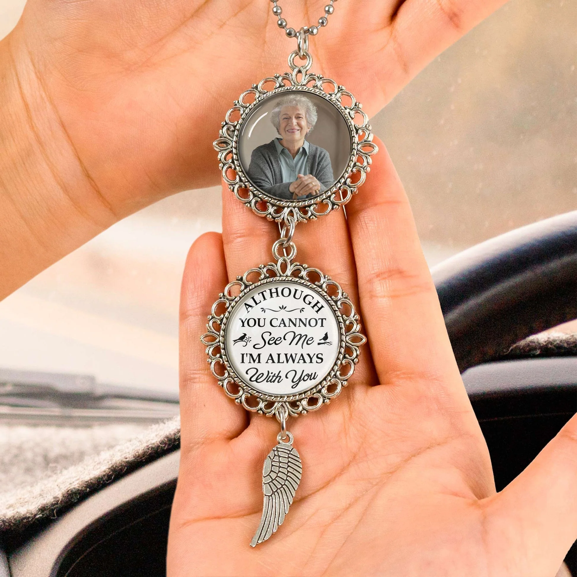 Metal Car Ornament with Pet Photo Frame – “I’m Always With You” Keepsake, Heartfelt Memorial Gift - Image 5