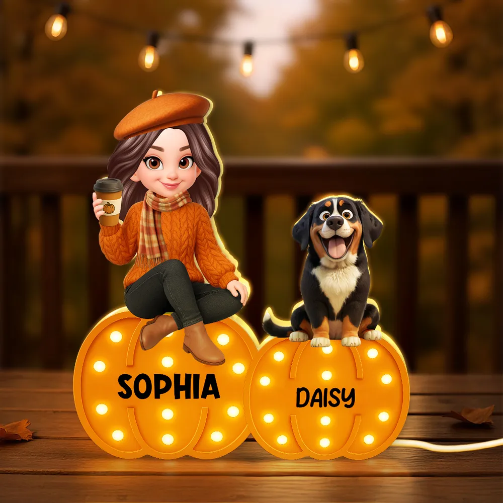 Personalized Pumpkin Light Box - Perfect Fall Décor for You and Your Pet - Image 2