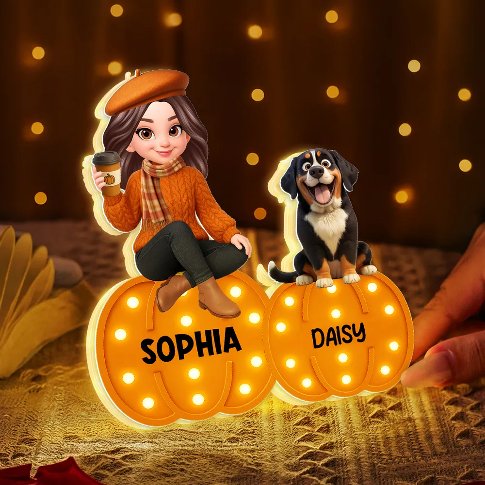 Personalized Pumpkin Light Box - Perfect Fall Décor for You and Your Pet - Image 3