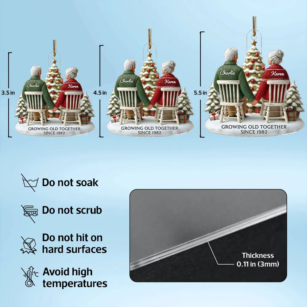 Christmas Acrylic Car Hanger for Couples – Heartwarming Holiday Keepsake, Perfect Gift for Parents or Grandparents - Image 4