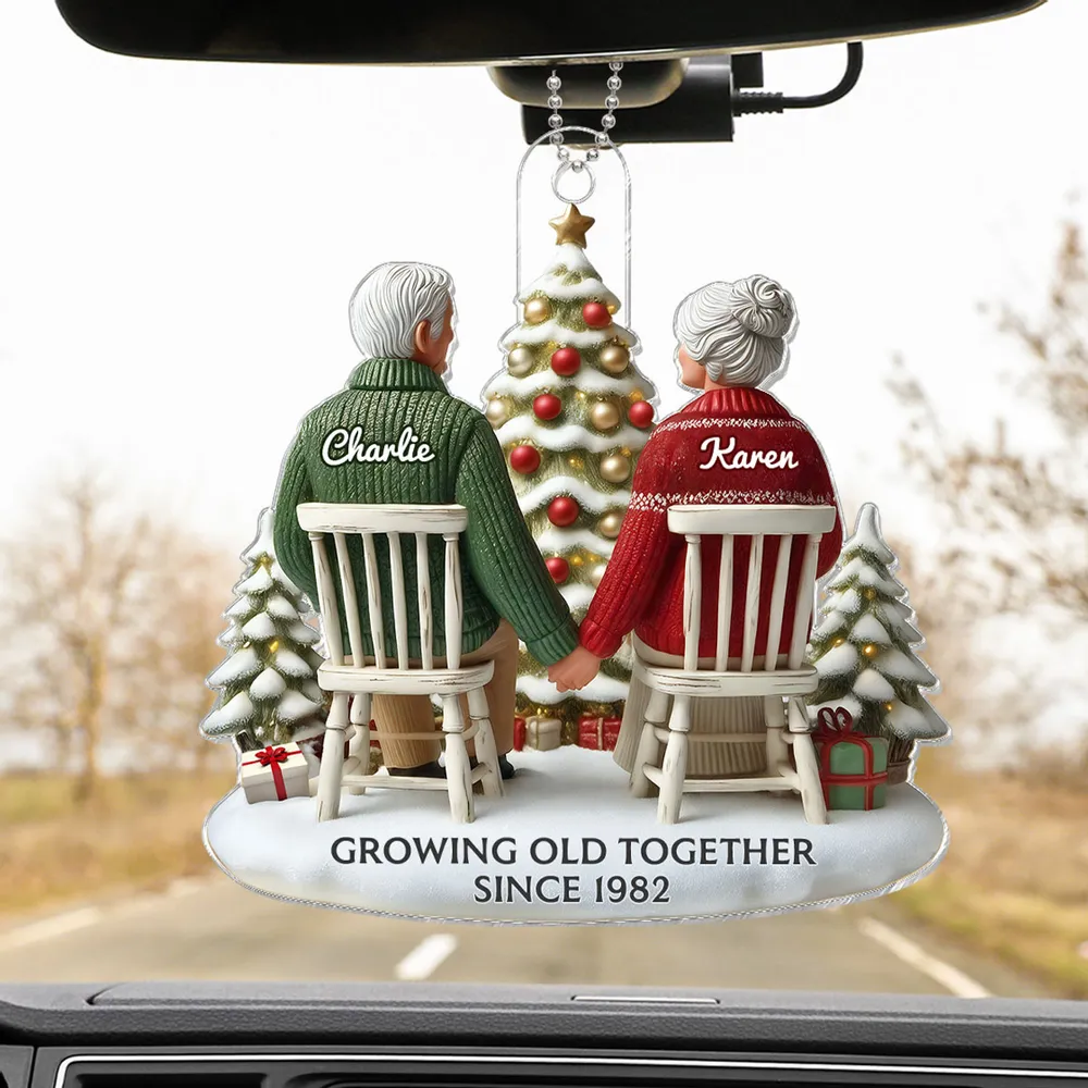 Christmas Acrylic Car Hanger for Couples – Heartwarming Holiday Keepsake, Perfect Gift for Parents or Grandparents - Image 7