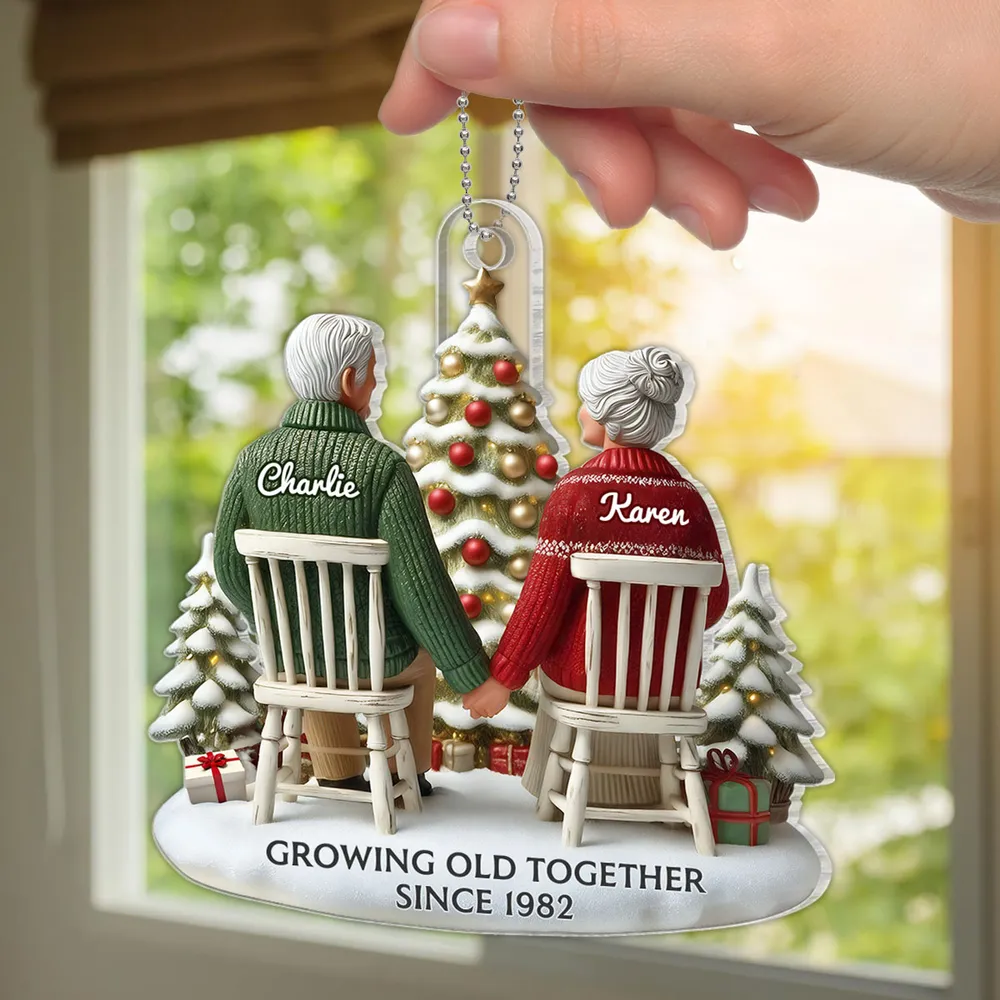 Christmas Acrylic Car Hanger for Couples – Heartwarming Holiday Keepsake, Perfect Gift for Parents or Grandparents - Image 9