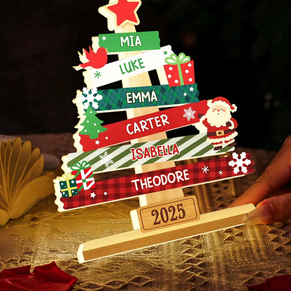 Acrylic Light Box Christmas Tree Sign for Families – Warm Fireplace Décor, customizable glow, heartwarming keepsake, perfect gift for holiday gatherings - Image 7