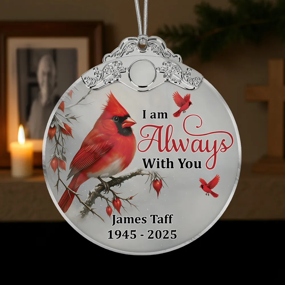 Silver Capped Glass Ornament with Cardinal design, symbolizing protection and togetherness, thoughtful gift for loved ones - Image 3