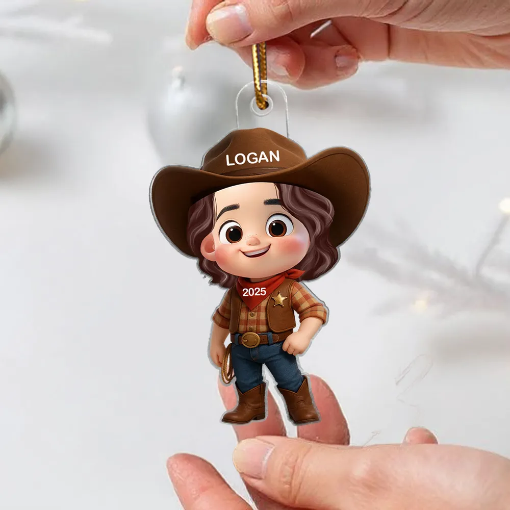 Personalized Firefighter Kid Acrylic Ornament – Christmas Gift for Boys - Image 4