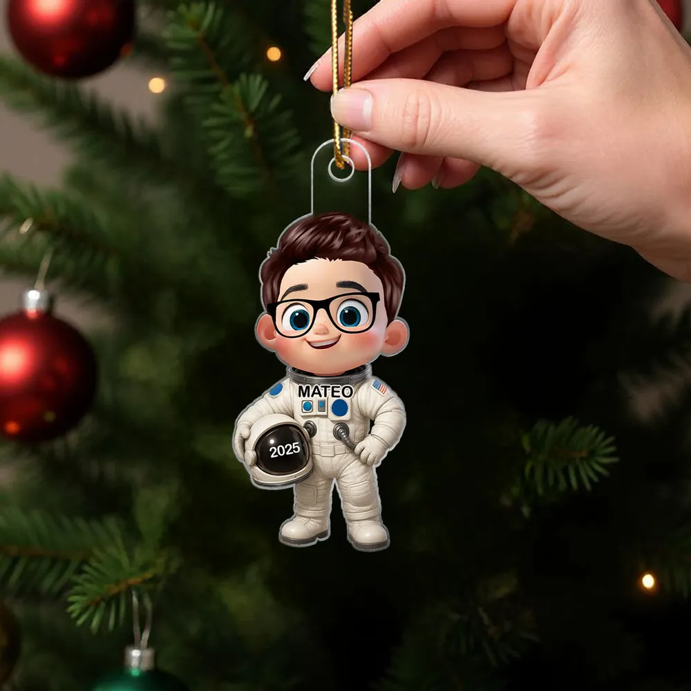 Personalized Firefighter Kid Acrylic Ornament – Christmas Gift for Boys - Image 5
