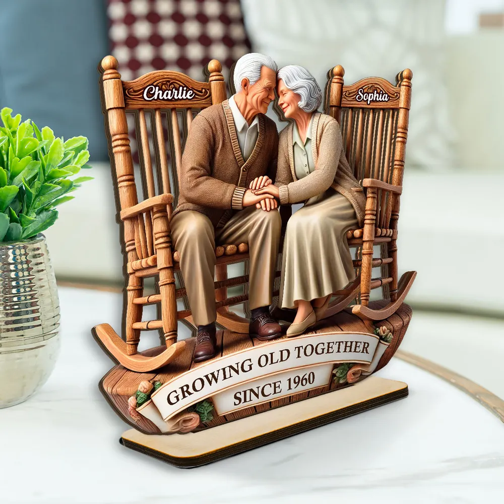 Growing Old Together Wooden Plaque – Personalized Anniversary Gift for Couples - Image 3