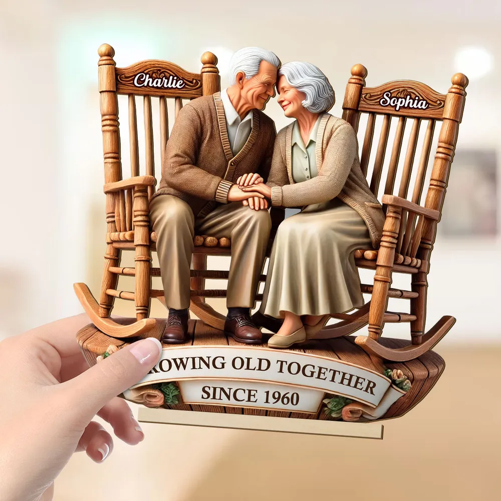Growing Old Together Wooden Plaque – Personalized Anniversary Gift for Couples - Image 4