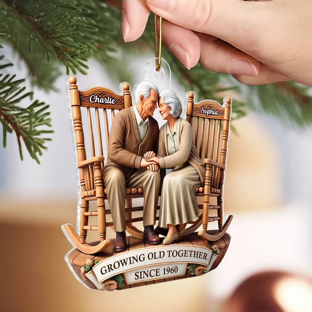 Growing Old Together Couple Acrylic Ornament – Personalized Anniversary Gift - Image 5