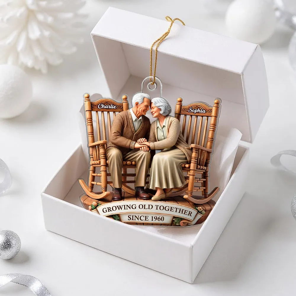 Growing Old Together Couple Acrylic Ornament – Personalized Anniversary Gift - Image 7