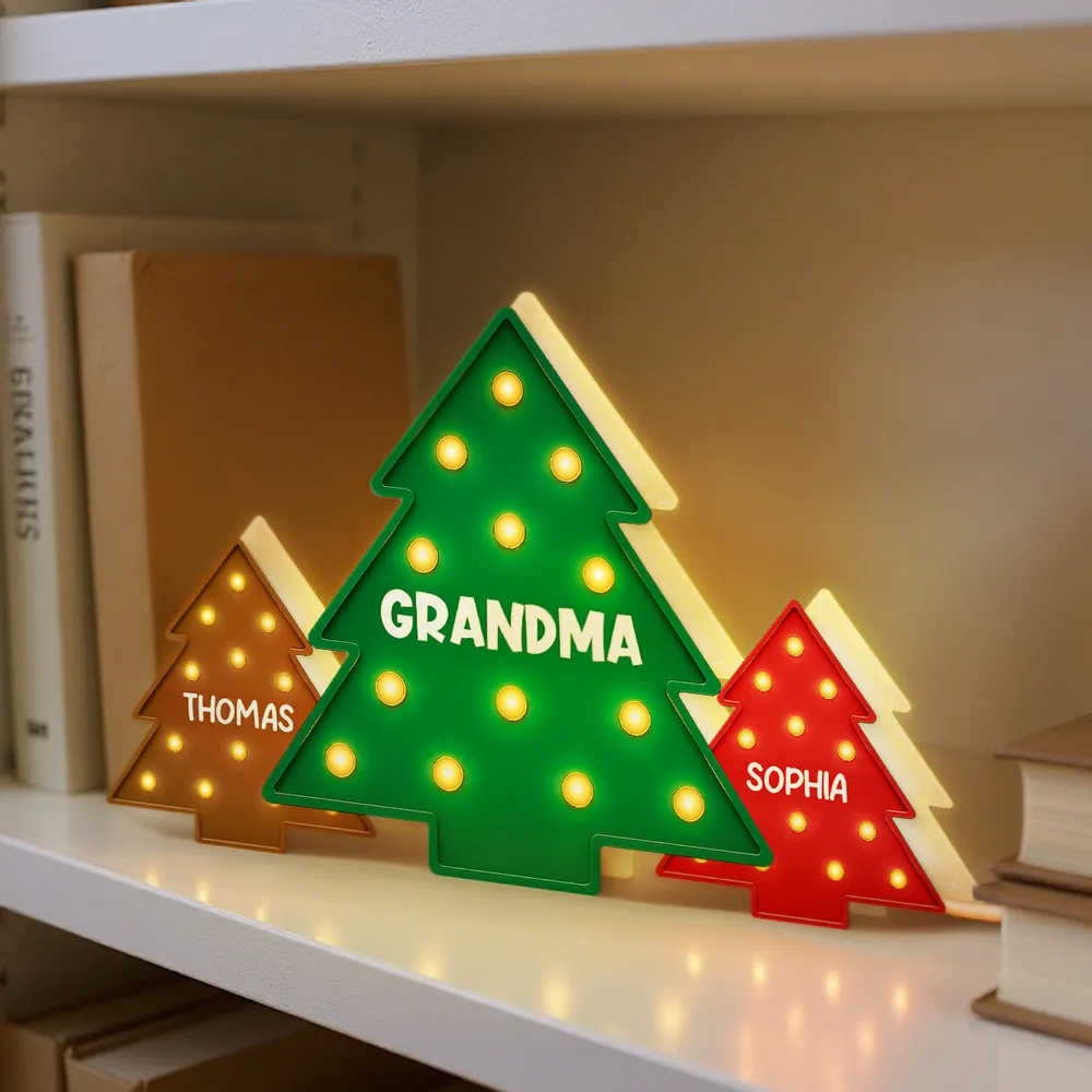 Christmas Tree Acrylic Light Box – Personalized Holiday Gift for Grandma and Family - Image 6