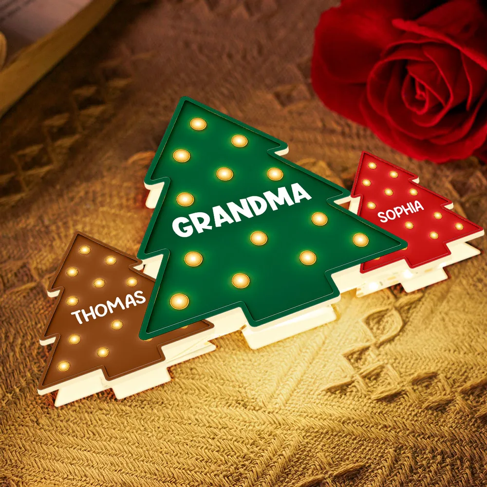 Christmas Tree Acrylic Light Box – Personalized Holiday Gift for Grandma and Family - Image 8