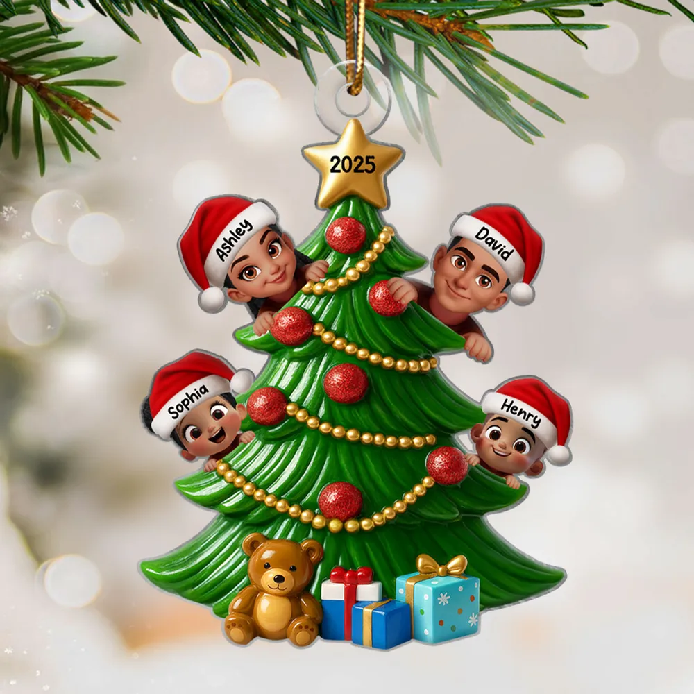 Christmas Tree Family Acrylic Ornament – Custom Christmas Decoration for Family - Image 2