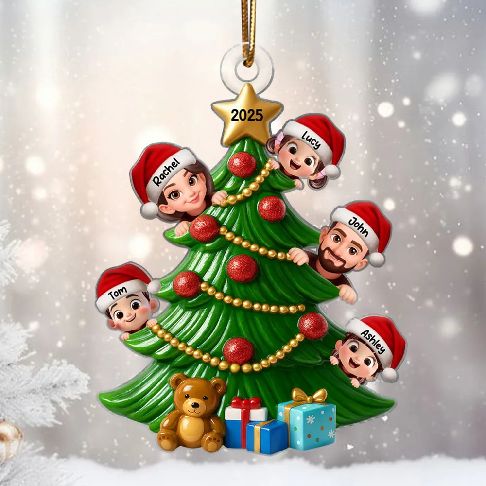 Christmas Tree Family Acrylic Ornament – Custom Christmas Decoration for Family - Image 3