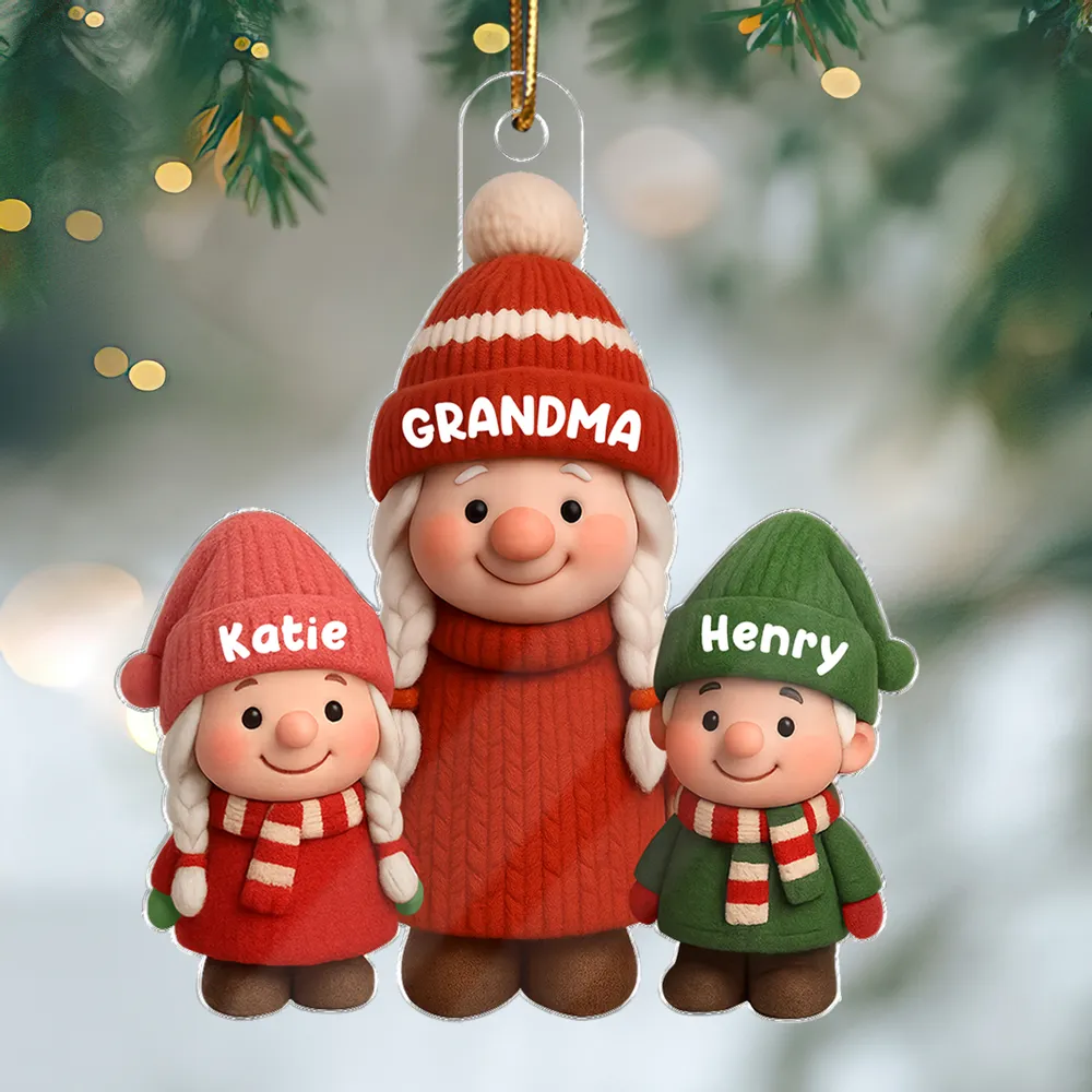 Christmas Grandma & Grandkids Acrylic Ornament – Heartwarming Family Keepsake, Perfect Gift for Grandparents - Image 5