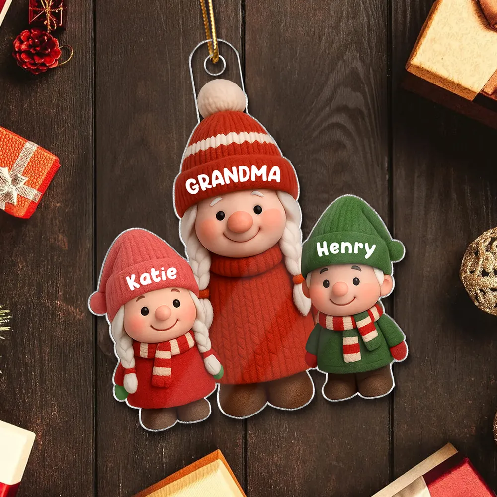 Christmas Grandma & Grandkids Acrylic Ornament – Heartwarming Family Keepsake, Perfect Gift for Grandparents - Image 6