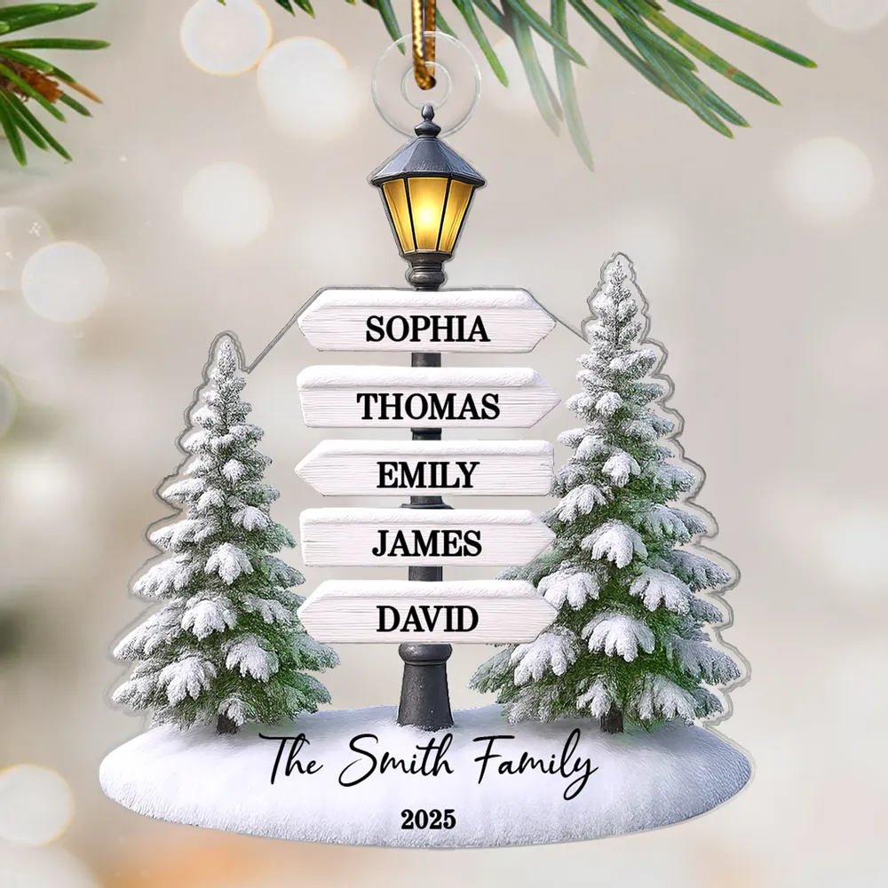 Family Name Tree Sign Acrylic Ornament – Personalized Christmas Decoration - Image 6