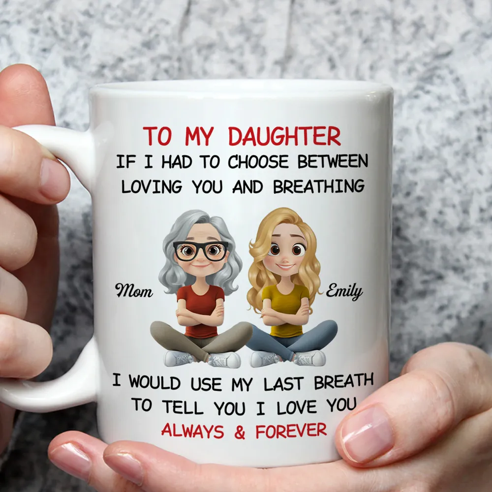Father-to-Daughter Ceramic Mug, heartfelt “To My Daughter” quote,touching illustration, perfect gift for daughter, birthday or graduation - Image 3
