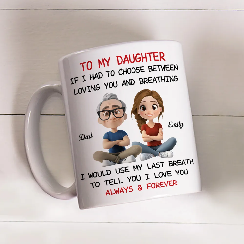 Father-to-Daughter Ceramic Mug, heartfelt “To My Daughter” quote,touching illustration, perfect gift for daughter, birthday or graduation - Image 4