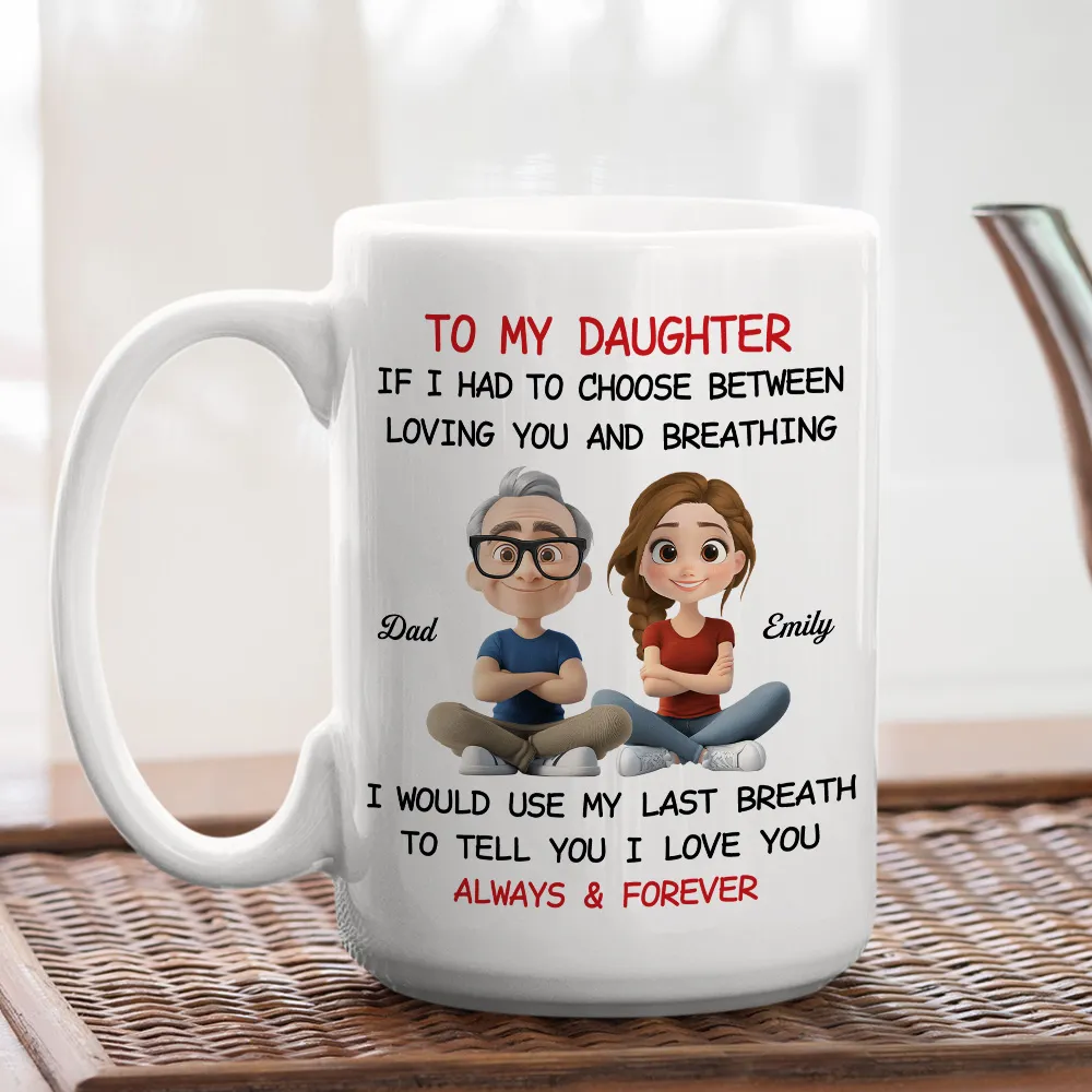 Father-to-Daughter Ceramic Mug, heartfelt “To My Daughter” quote,touching illustration, perfect gift for daughter, birthday or graduation - Image 5