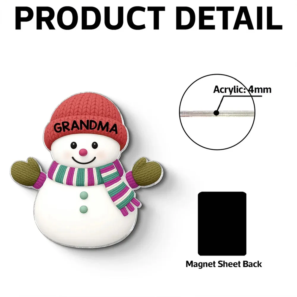 Acrylic Fridge Magnet Snowman Family Set | Festive Holiday Decoration, Perfect Gift for Grandparents and Family - Image 6
