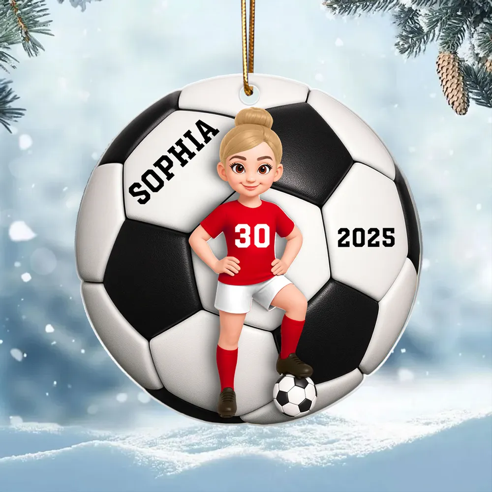 Soccer Acrylic Ornament with Dynamic Design – A Thoughtful Gift for Sports Fans and Kids - Image 3