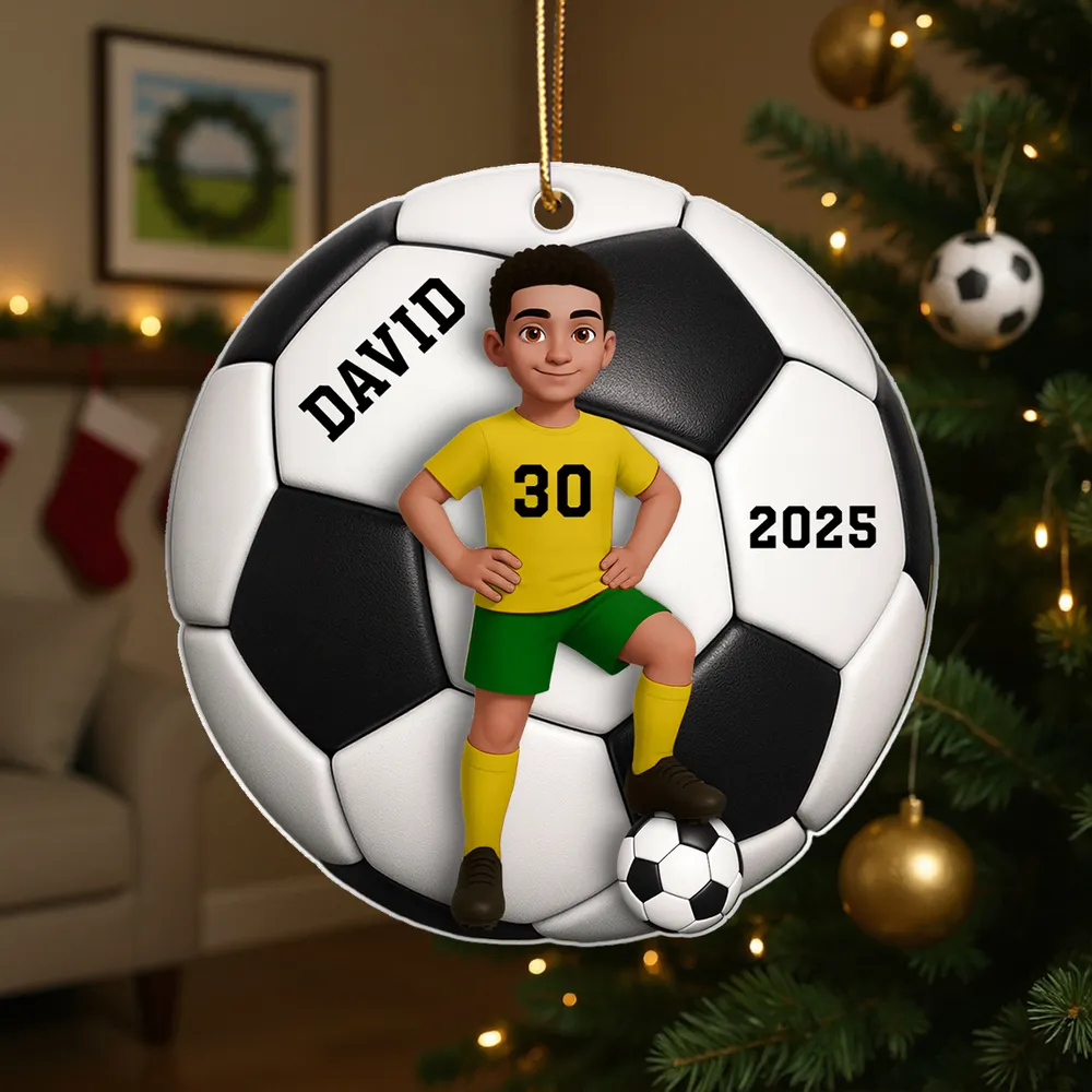 Soccer Acrylic Ornament with Dynamic Design – A Thoughtful Gift for Sports Fans and Kids - Image 5