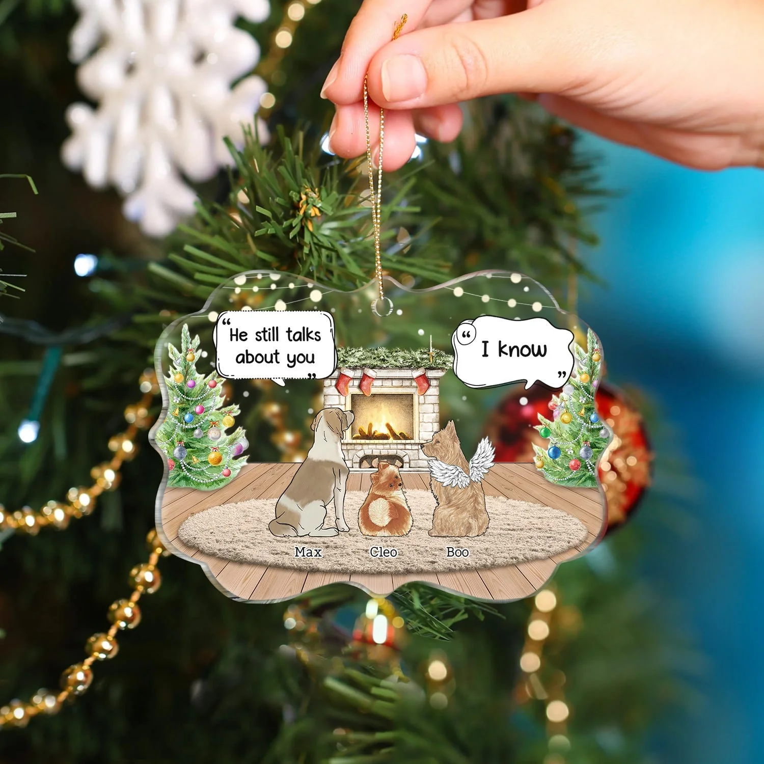 Pet Memory Acrylic Ornament – Heavenly Pets Theme, Perfect Memorial for Beloved Pets - Image 7