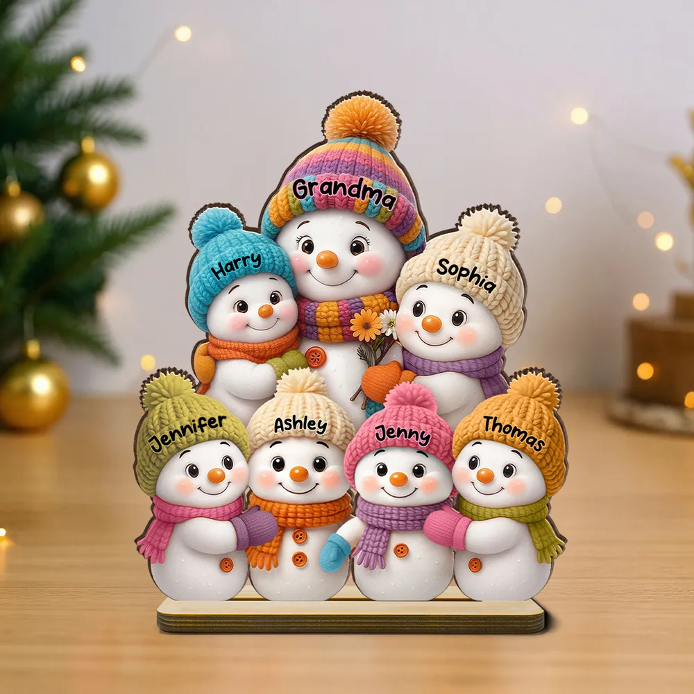 Wooden Snowman Family Décor Plaque for Christmas Gift - Image 12