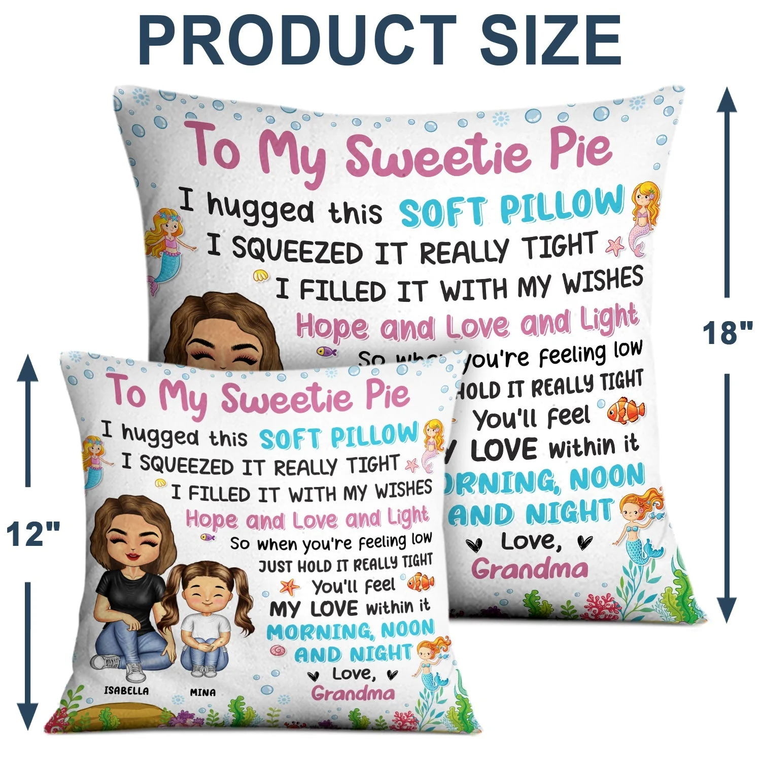 Heartwarming Square Pillow – A Soft Hug Filled with Love and Wishes, Perfect Gift for Kids from Family - Image 4