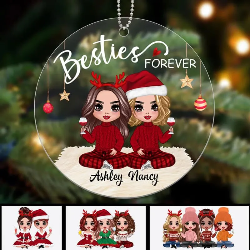 Best Friends Acrylic Ornament | Cozy Holiday Design, Perfect Gift for Friendship & Christmas - Image 2