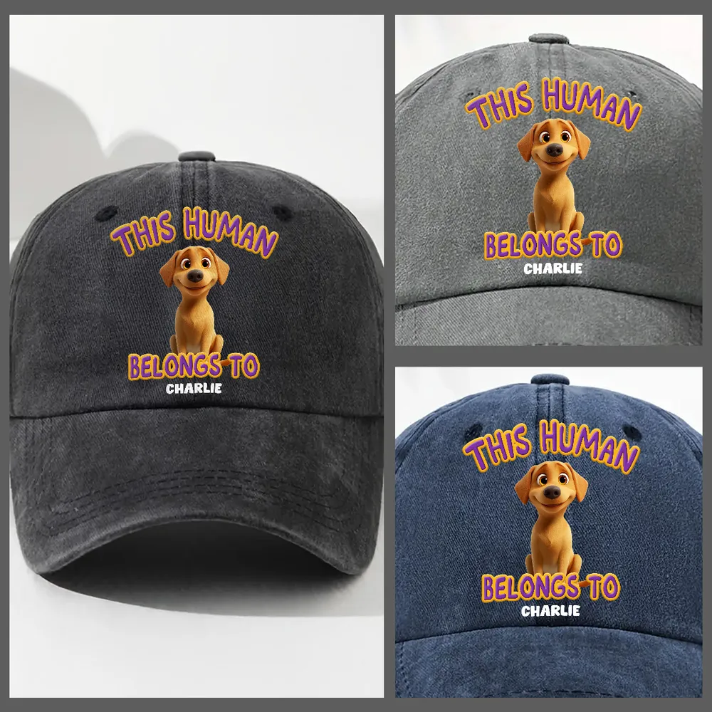 Denim Dog Lover Cap with Puppy Art, Adjustable Fit - Image 5