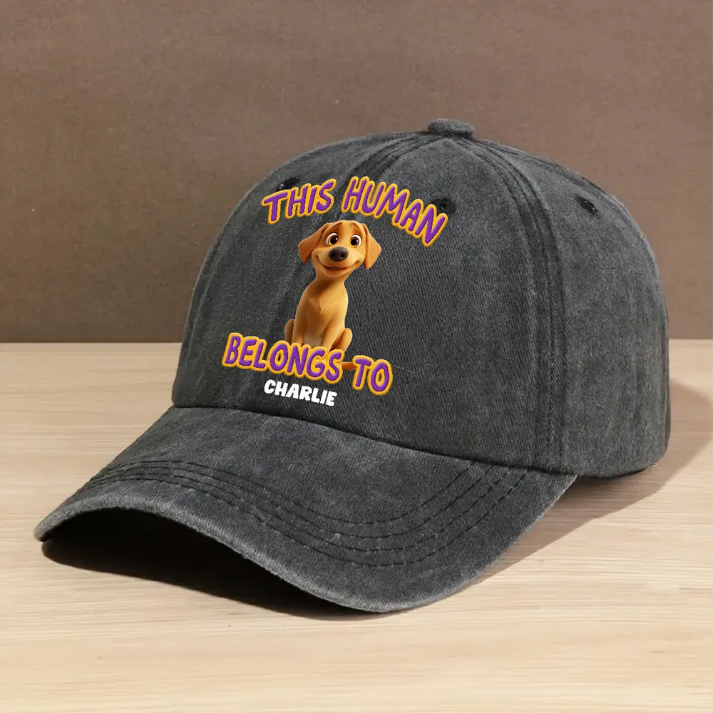 Denim Dog Lover Cap with Puppy Art, Adjustable Fit - Image 6