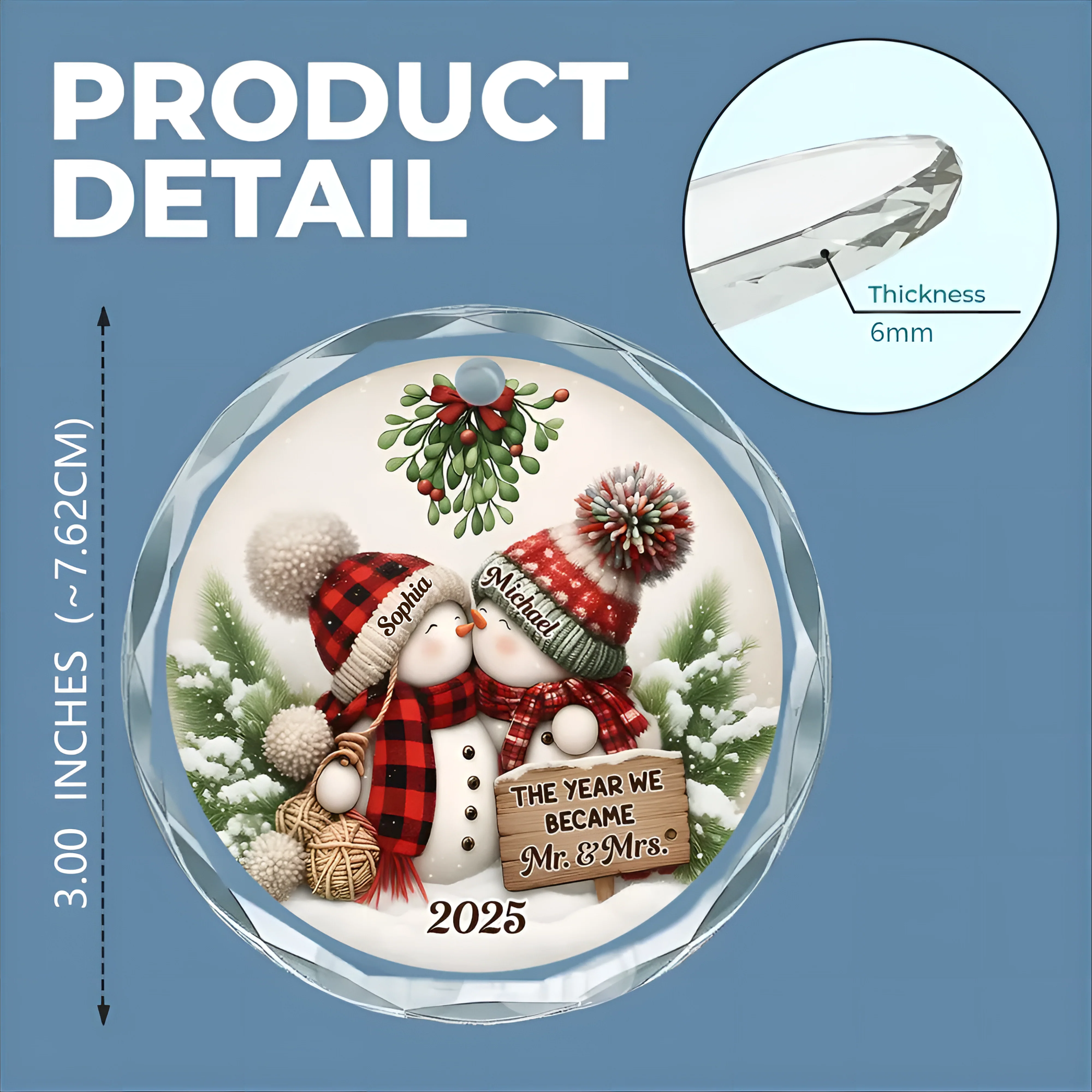 Silver Capped Glass Ornament – The Year We Became Mr. & Mrs., Perfect Christmas Gift for Couples & Newlyweds - Image 4