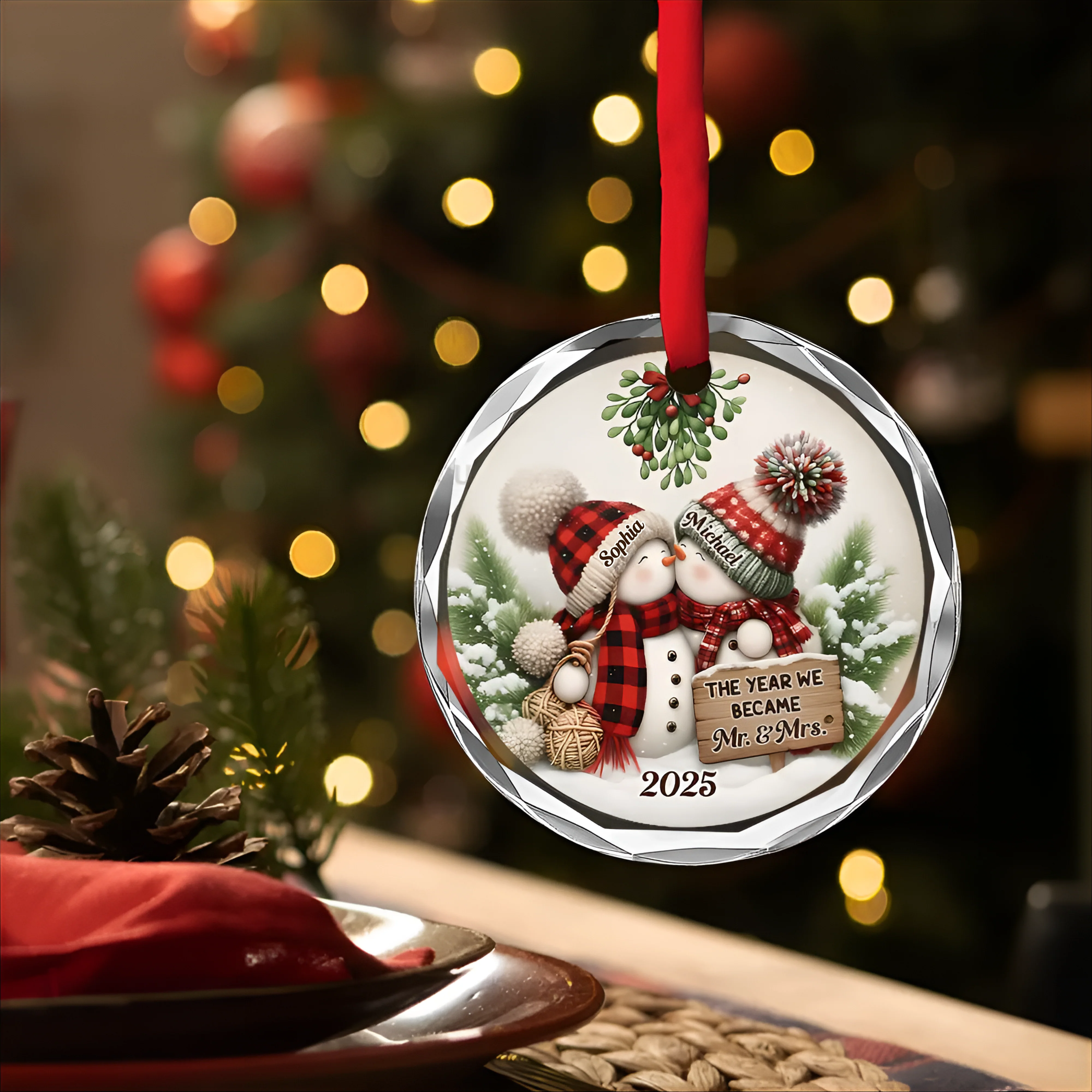 Silver Capped Glass Ornament – The Year We Became Mr. & Mrs., Perfect Christmas Gift for Couples & Newlyweds - Image 5