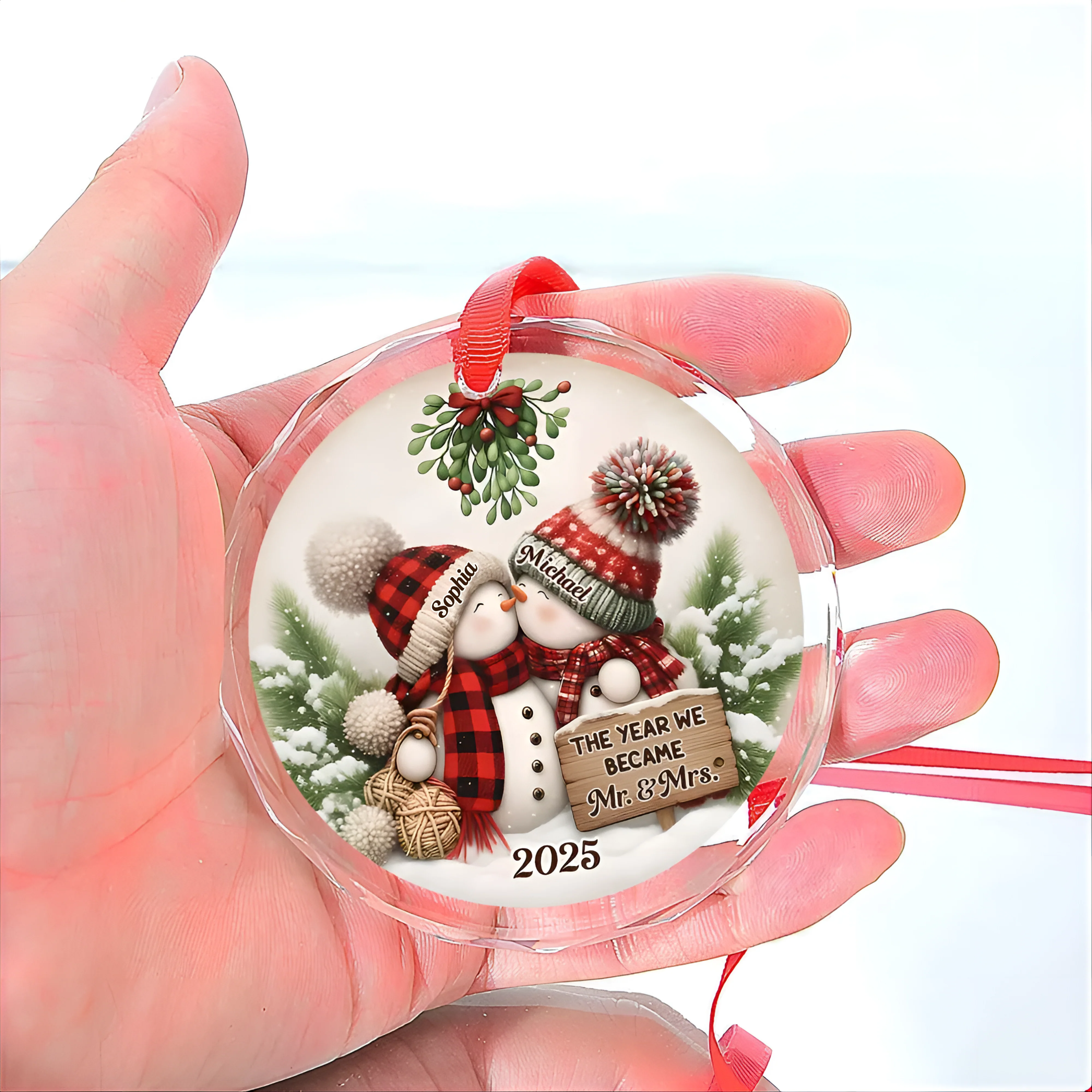 Silver Capped Glass Ornament – The Year We Became Mr. & Mrs., Perfect Christmas Gift for Couples & Newlyweds - Image 6
