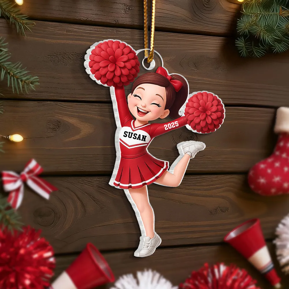 Acrylic Cheerleader Ornament - Personalized Gift - Image 6