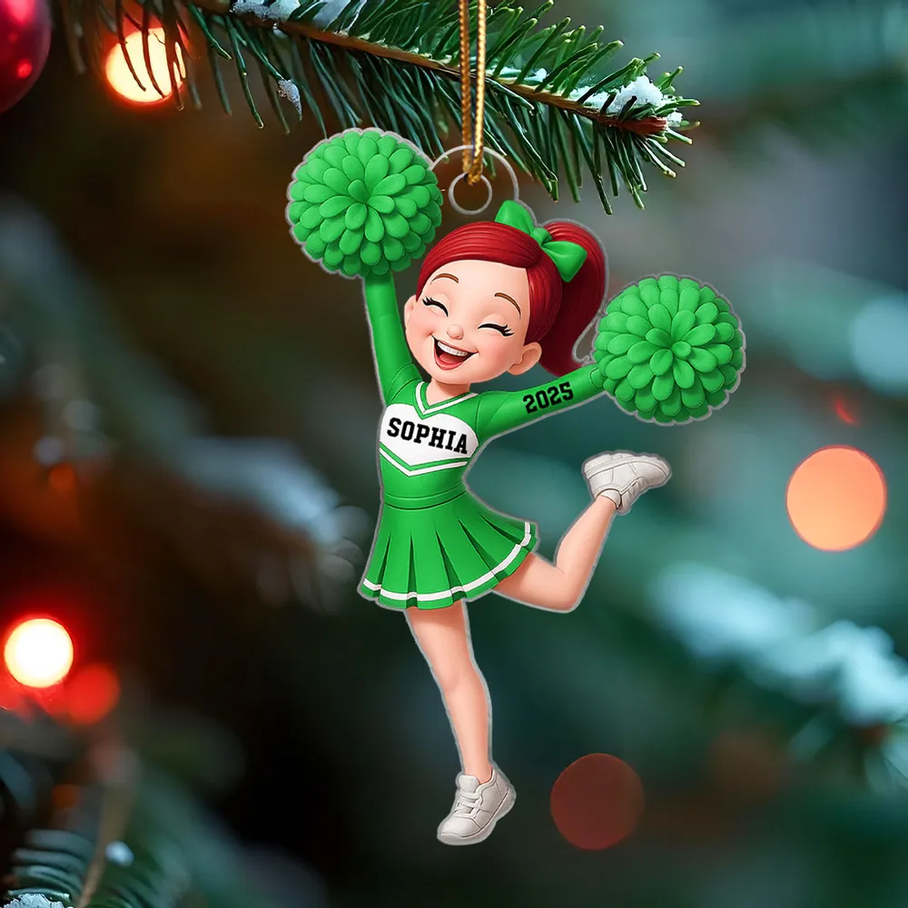 Acrylic Cheerleader Ornament - Personalized Gift - Image 7