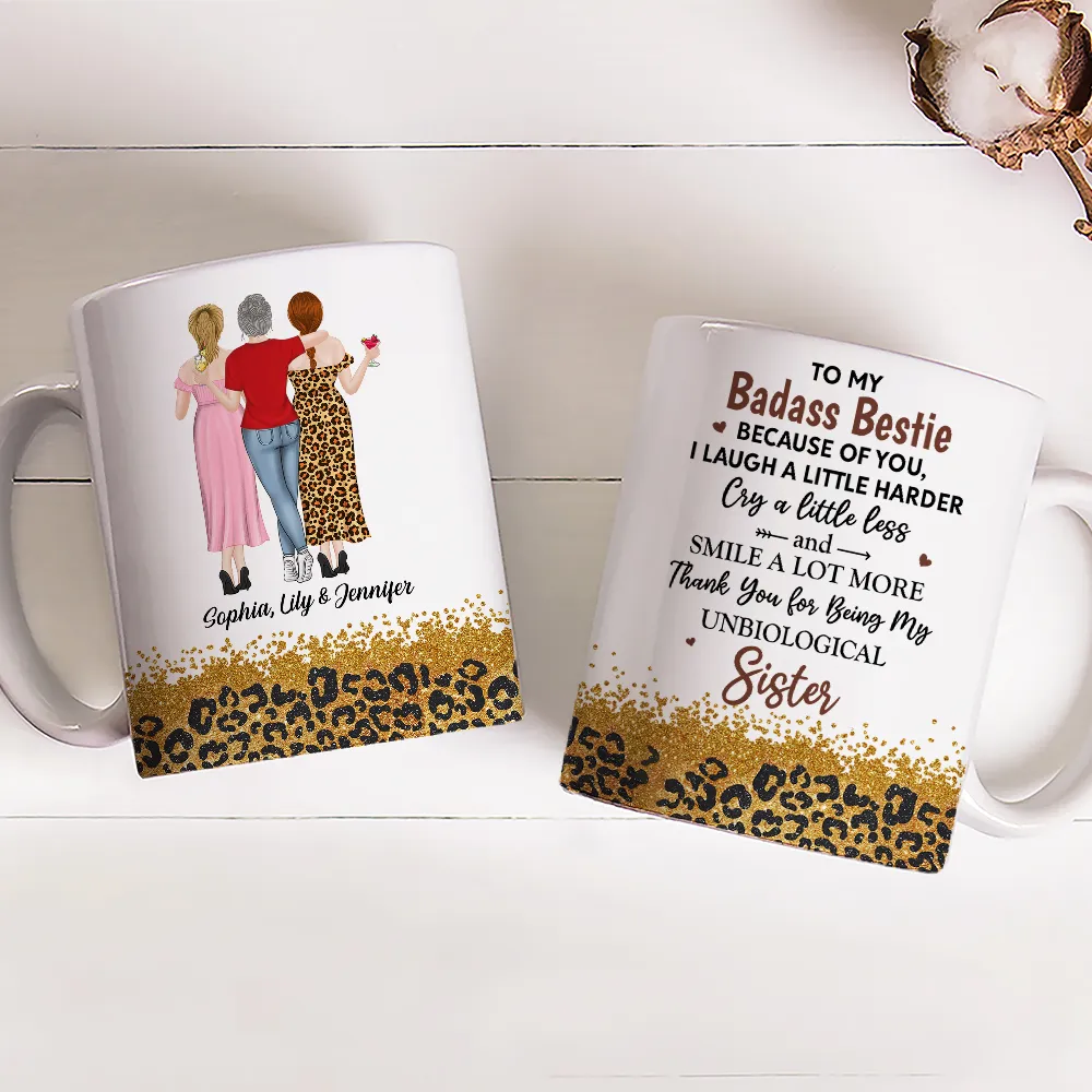 White Ceramic Mug for Best Friends – Heartfelt Unbiological Sister Gift to Share Joy - Image 3