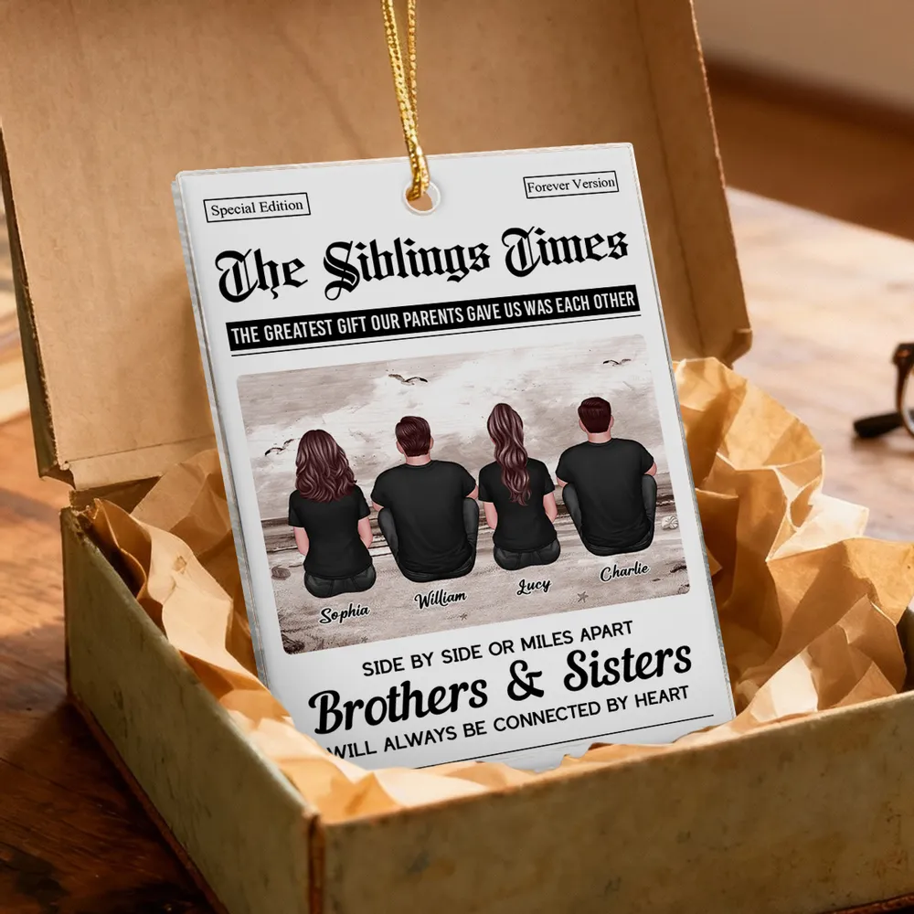 Acrylic Ornament “Siblings Times” Edition | Brothers & Sisters Keepsake, Clear Printing & Premium Texture - Image 2