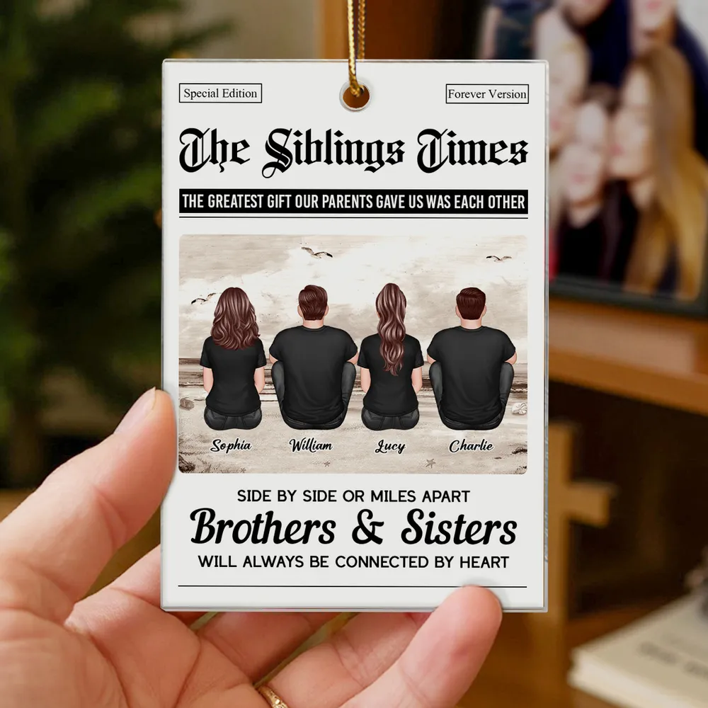 Acrylic Ornament “Siblings Times” Edition | Brothers & Sisters Keepsake, Clear Printing & Premium Texture - Image 3