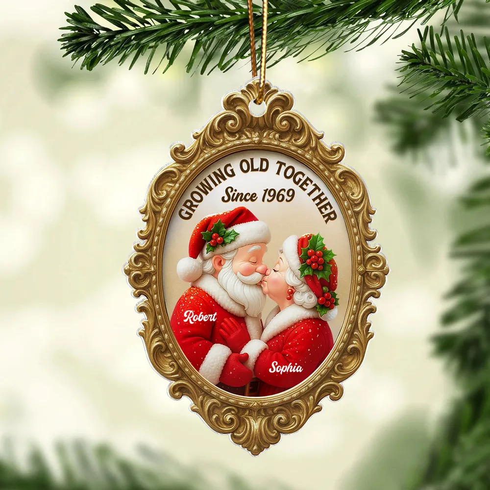 Christmas Acrylic Ornament – Loving Santa Couple Keepsake, Heartwarming Holiday Gift for Parents - Image 7