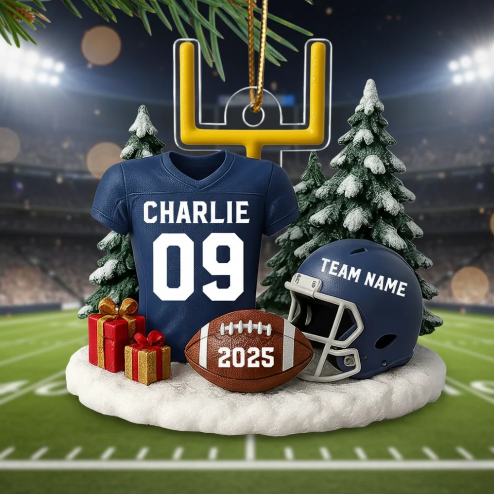 American Football Acrylic Ornament – Perfect Holiday Gift for Football Lovers, Football Team