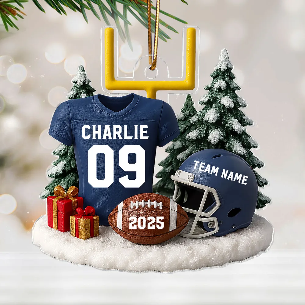 American Football Acrylic Ornament – Perfect Holiday Gift for Football Lovers, Football Team - Image 2