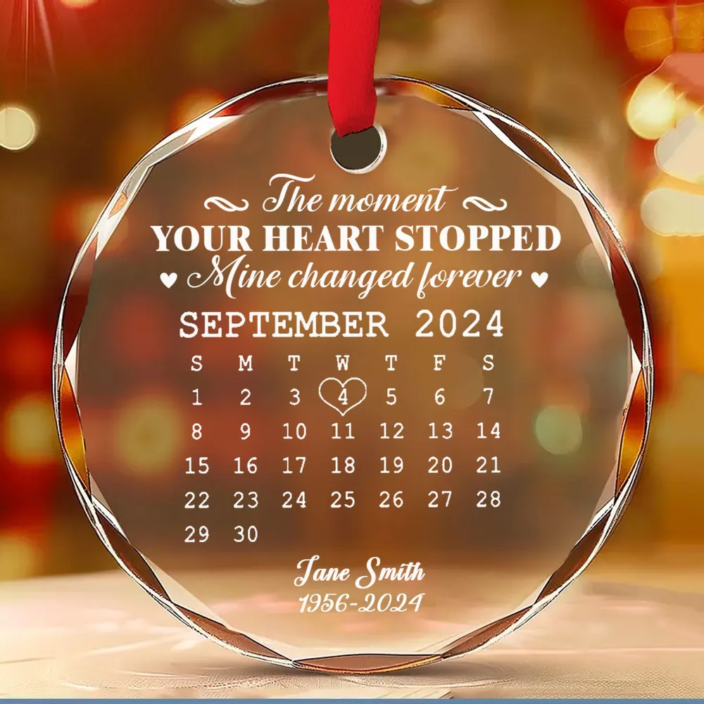 🌟 Eternal Keepsake: Personalized Crystal Calendar Ornament | Engrave Your "Moment The World Stopped" or Beloved's Name & Date - Image 2