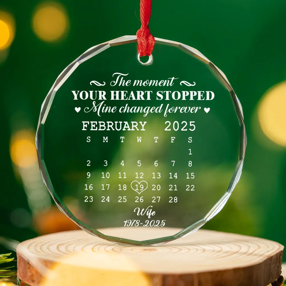 🌟 Eternal Keepsake: Personalized Crystal Calendar Ornament | Engrave Your "Moment The World Stopped" or Beloved's Name & Date - Image 3