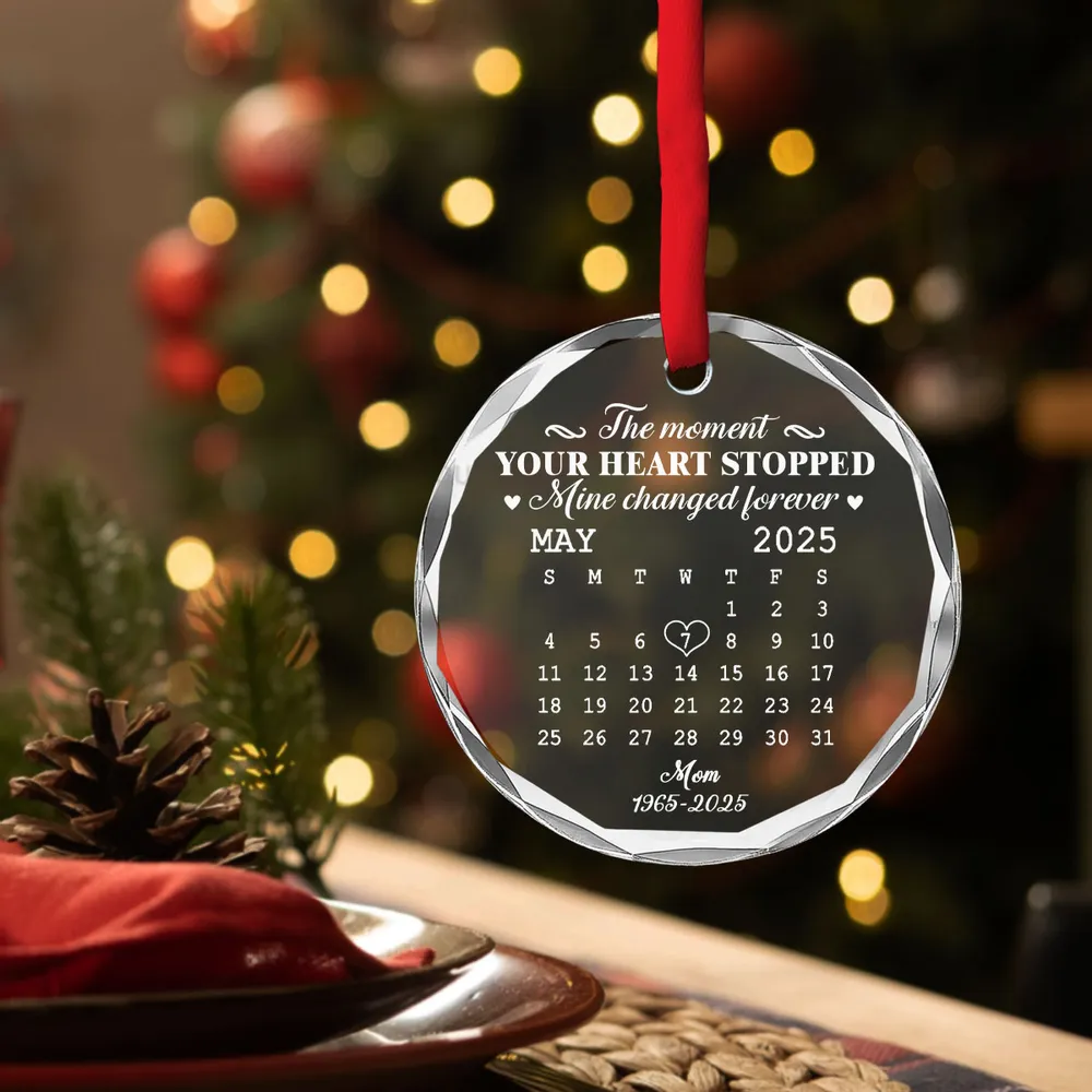 🌟 Eternal Keepsake: Personalized Crystal Calendar Ornament | Engrave Your "Moment The World Stopped" or Beloved's Name & Date - Image 5