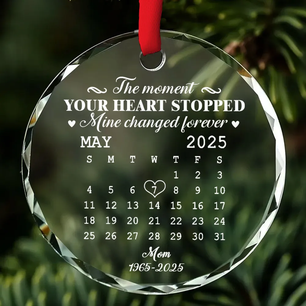 🌟 Eternal Keepsake: Personalized Crystal Calendar Ornament | Engrave Your "Moment The World Stopped" or Beloved's Name & Date - Image 6