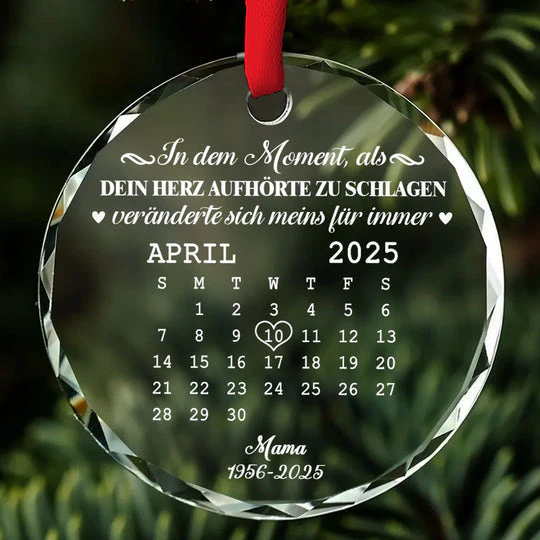 🌟 Eternal Keepsake: Personalized Crystal Calendar Ornament | Engrave Your "Moment The World Stopped" or Beloved's Name & Date - Image 9