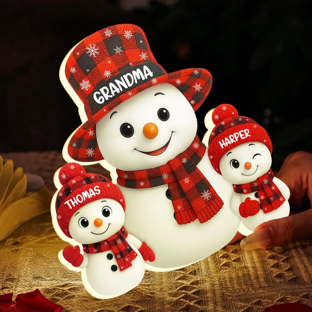 Acrylic Light Box Snowman Family, soft glowing festive décor for cozy nights, heartwarming display and thoughtful holiday gift - Image 6